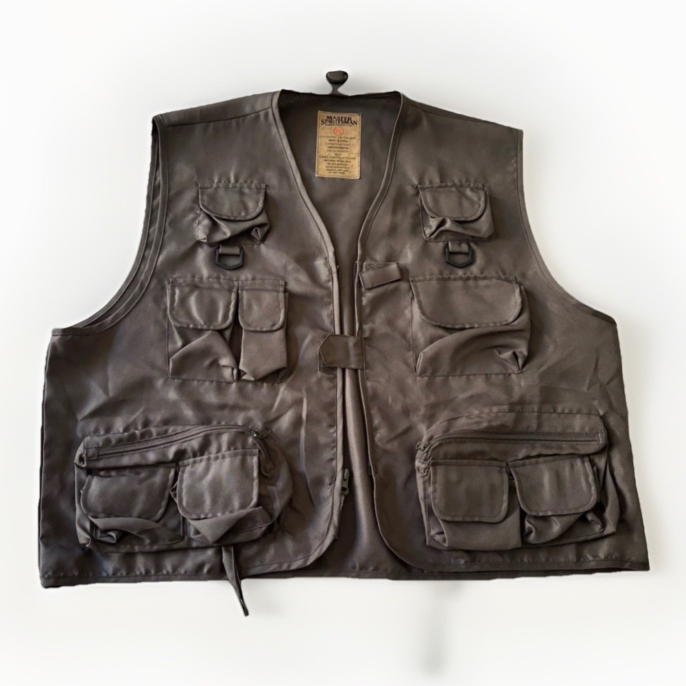 Master Sportsman Fly Fishing Vest Men's XL Tan steelhead salmon trout R